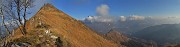 40 Dalla selletta in anticima (1280 m)  la cima del Monte Gioco (1366 m) con Val Serina a dx 